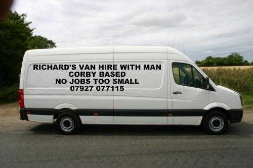 CORBY VAN HIRE WITH MAN amp VAN DELIVERY HOUSE REMOVERALS MOVING VW CRAFTER