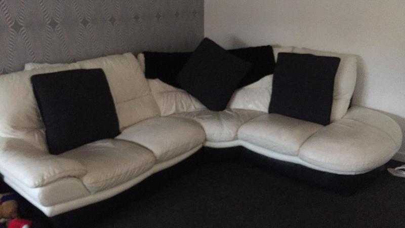 Corner sofa, 2 seater and footstool