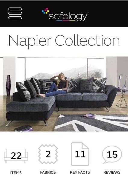 Corner Sofa, Napier Collection BlackGrey