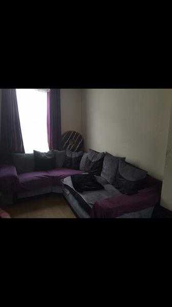 Corner sofa, two seater amp footstall