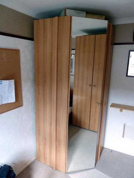 Corner Wardrobe with Mirrored Door