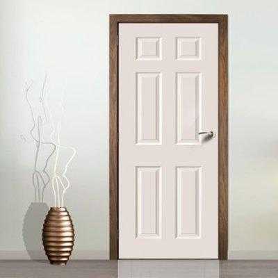 Corniche White Primed 6 Panel Fire Door with Grained Effect is 12 Hour Fire Rated