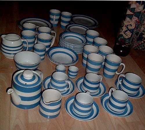 Cornish Blue pottery collectable Kitchenalia JOB LOT 52 pieces