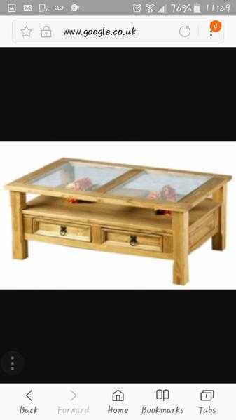 Corona glass top coffee table