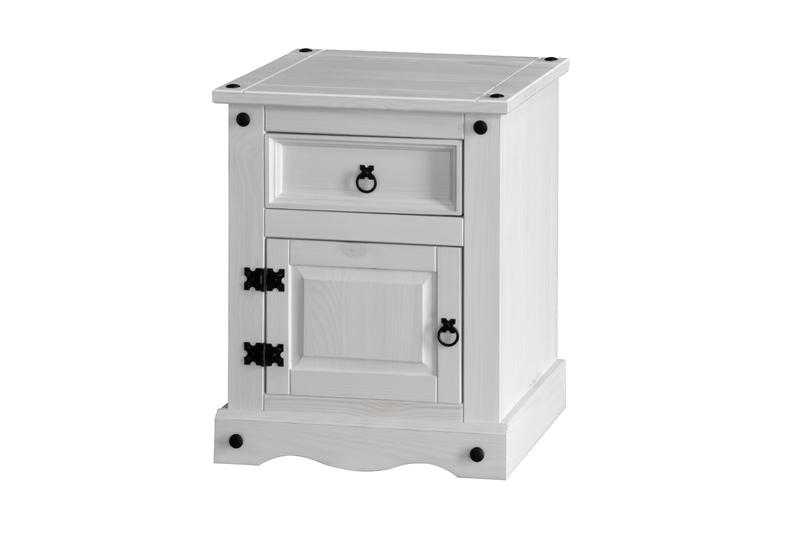 Corona White Pine Bedside Cabinet from Southern Home Furnishings