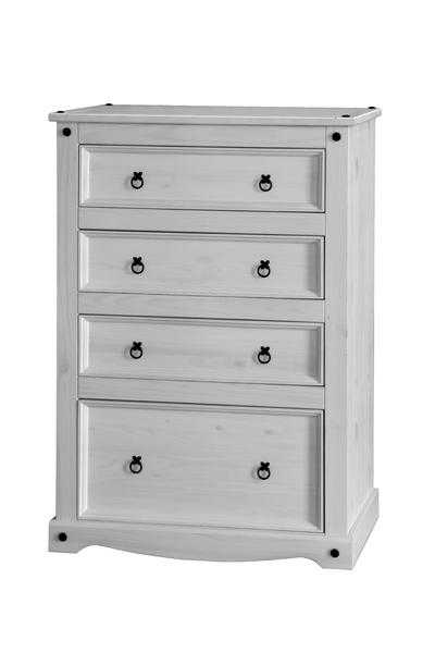 Corona White Pine Tall 4 Drawer Chest from Southern Home Furnishings