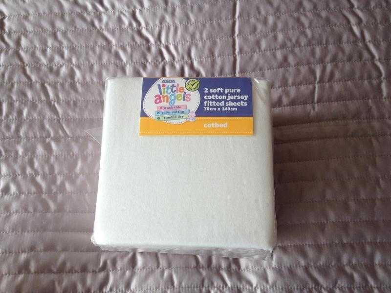 Cot bed cream cotton jersey fitted sheets