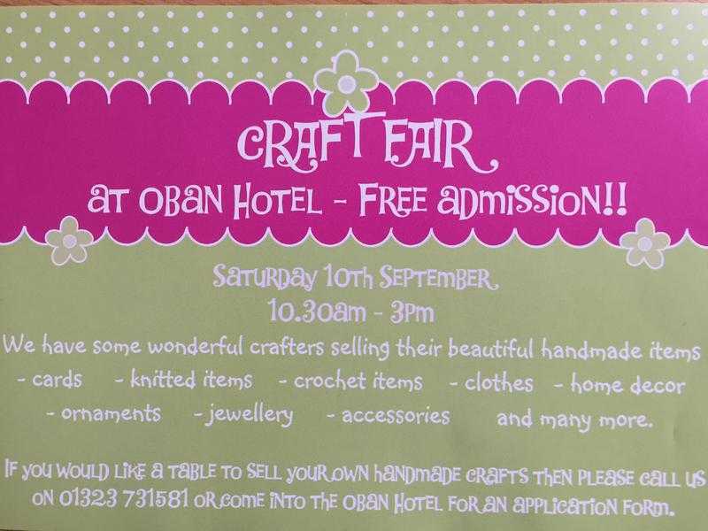 Craft Fair at Oban Hotel Eastbourne - Free Admission