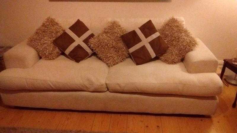 Cream 3 seater sofa