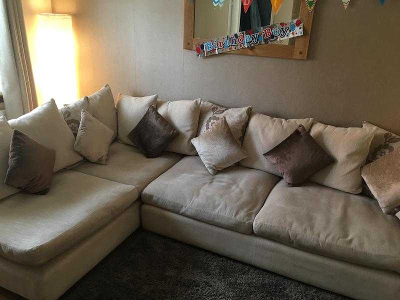 Cream corner sofa amp swivel chair