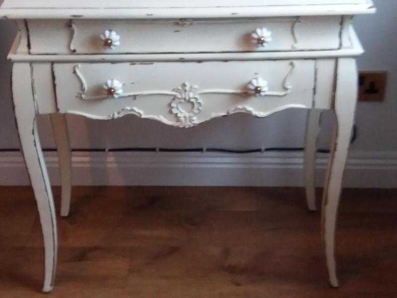 Cream Dressing Table Console Table Antique Vintage Style Distressed