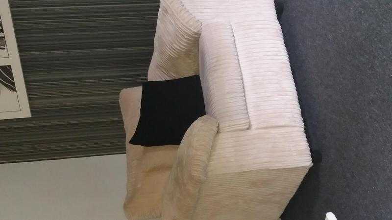 cream fabric armchair