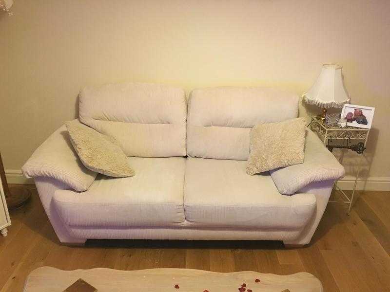 Cream Fabric Sofa. Excellent condition.