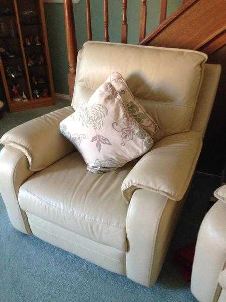 Cream Leather arm chair