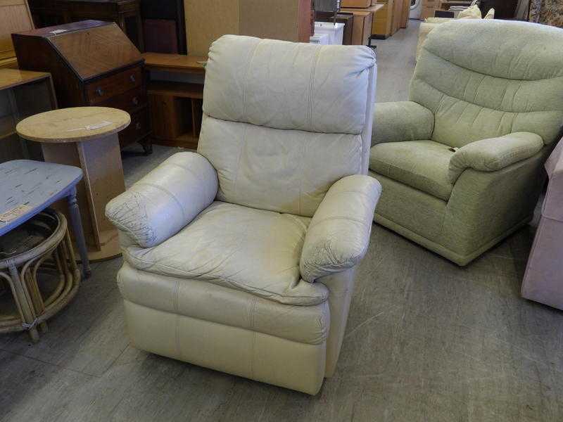 Cream Leather Arm Chair - In our 20 off sale