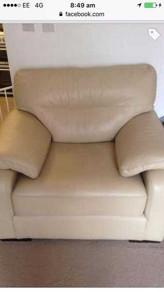 Cream leather chair