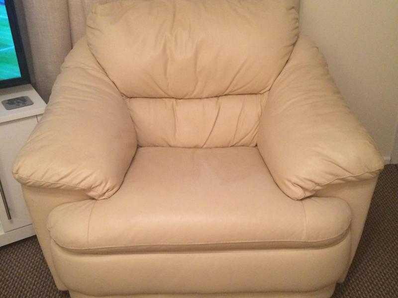 Cream Leather Chair