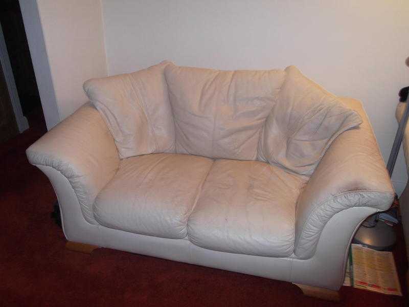 cream leather sofa