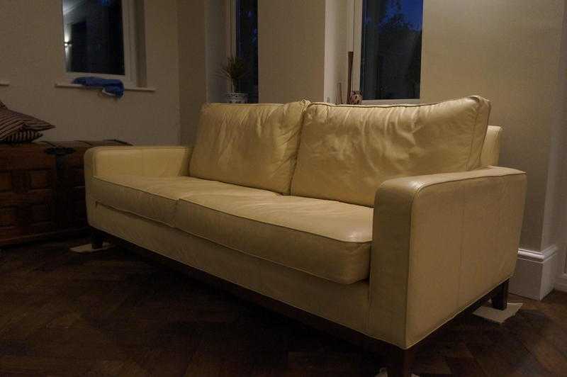 Cream leather sofa