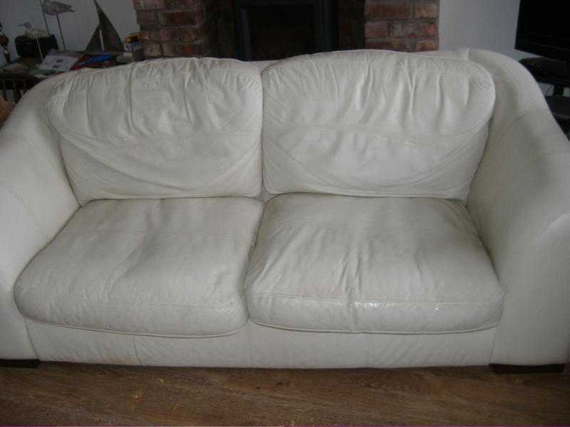 cream leather sofa