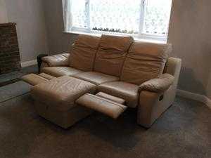 Cream leather sofa