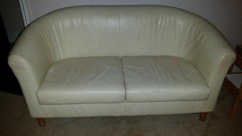 CREAM LEATHER SOFA