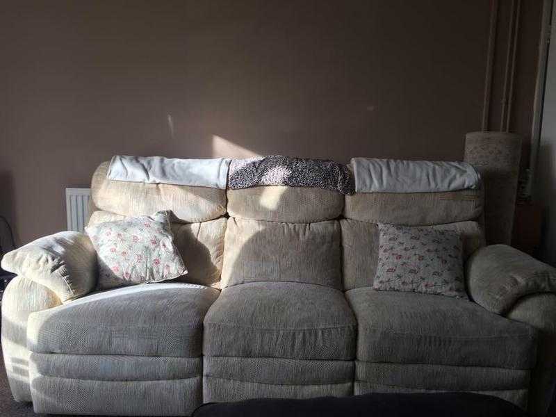 Cream Recliner Sofa