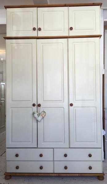 Cream triple Top Box Wardrobe