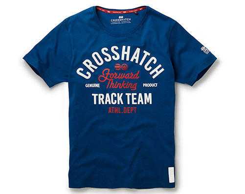 Crosshatch Charcoal amp Blue T-Shirts XLarge