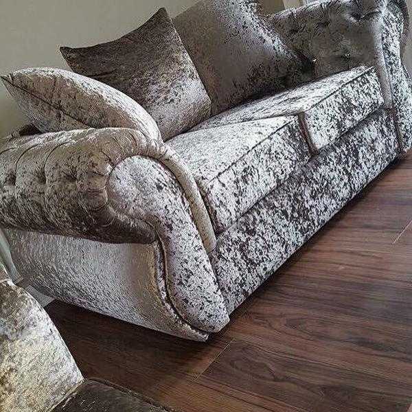 Crushed velvet sofas