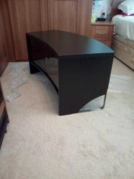 Curved Black TV Cabinet