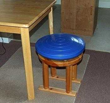 Custom-made Pine Low Stool with Wobble Cushion