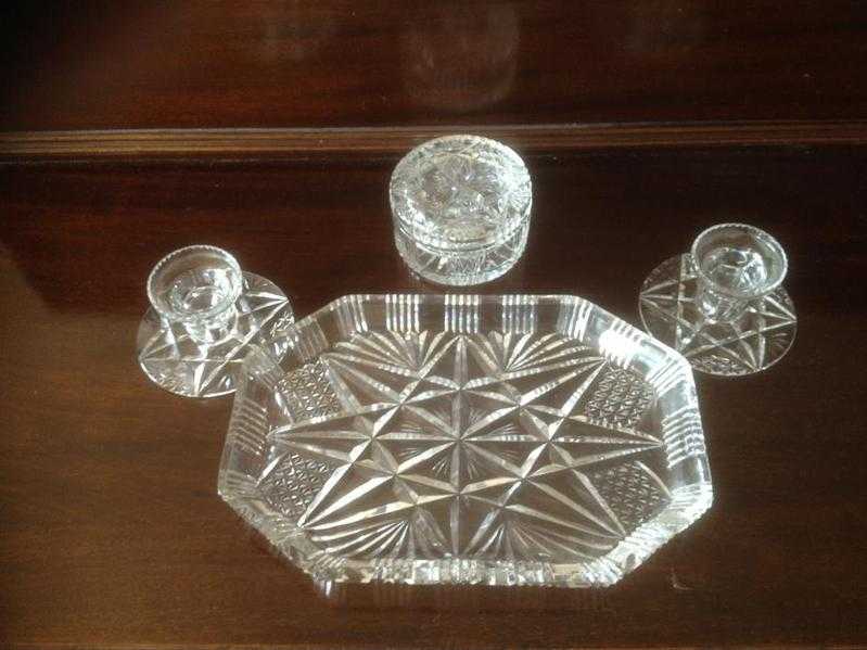 CUT GLASS DRESSING TABLE SET