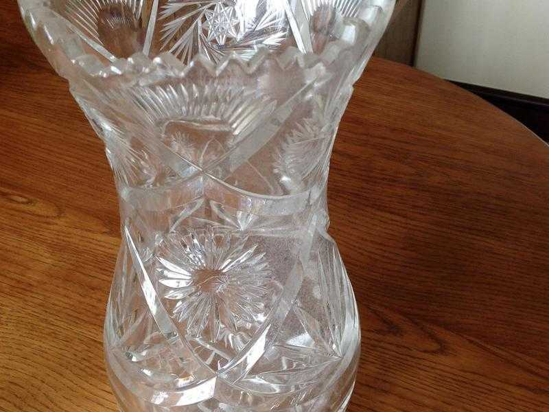 Cut glass vase