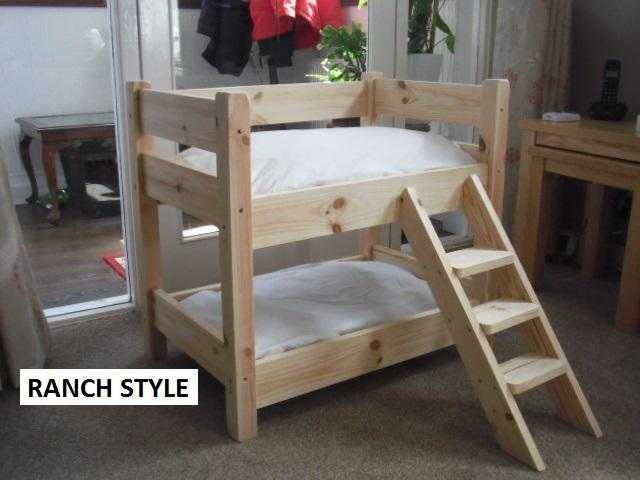 CUTEST SMALL PINE BUNK BEDS FOR YOUR SMALL DOGS OR CATS