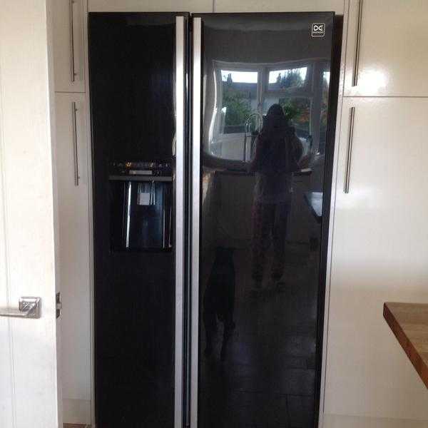 Daewoo black American fridge freezer