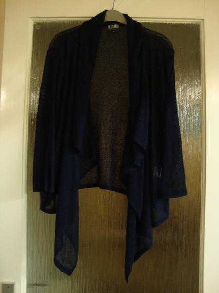 Dark blue waterfall-style cardigan by Casamia size smallmedium