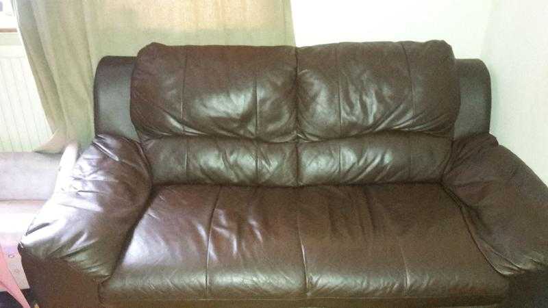 Dark Brown 2 and 3 seater Faux Leather Sofas