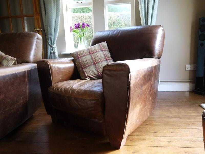 Dark brown leather armchair from Sofa Workshop