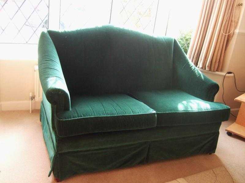 Dark Green Velvet 2-seater Sofa - Parker-Knoll - excellent condition