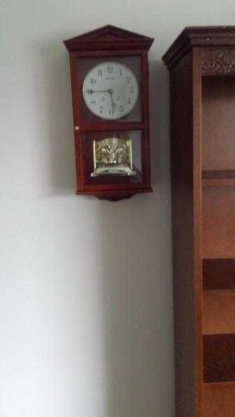 DARK WOOD CLOCK WITH CHIME