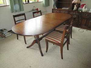 Dark wood dining table amp 4 matching chairs