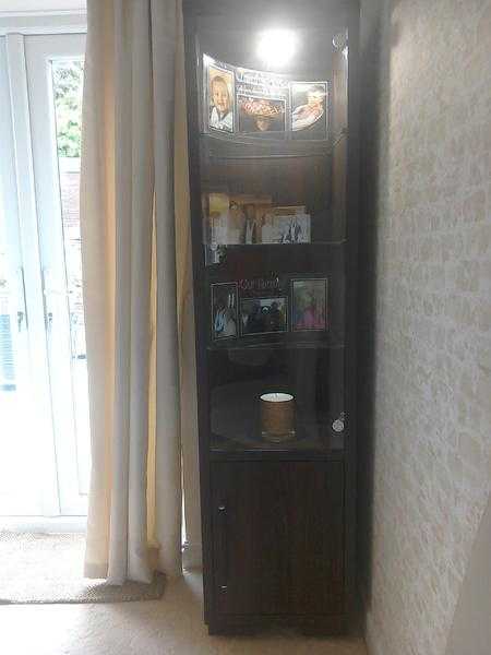 Dark wood display cabinet