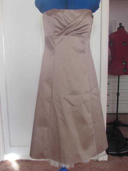 DEBENHAMS DEBUT GOLD FULLY LINED EVENING DRESS SIZE 14 BNWT RRP 80