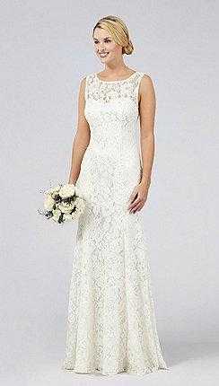 DEBENHAMS IVORY LACE BRIDAL DRESS Size 12