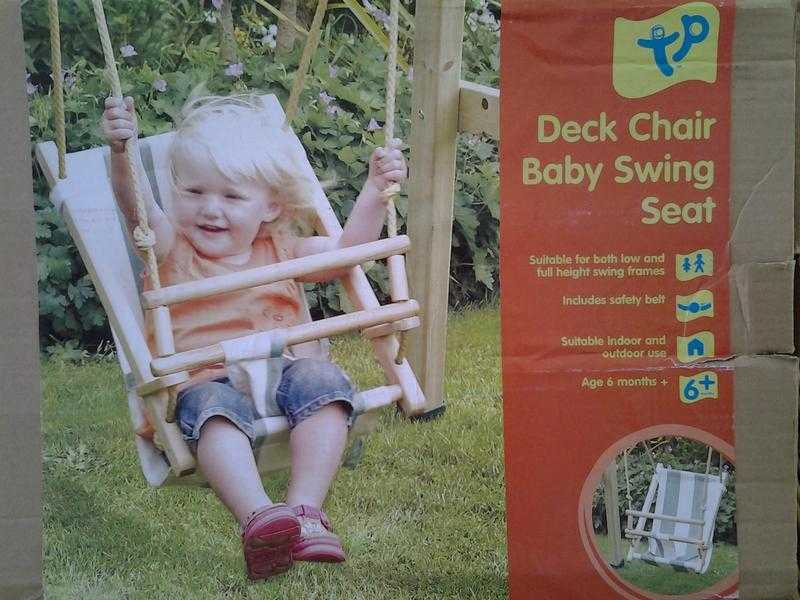 Deck Chair Baby Swing Seat. Suitable for both low and full height swing frames. Includes safety belt