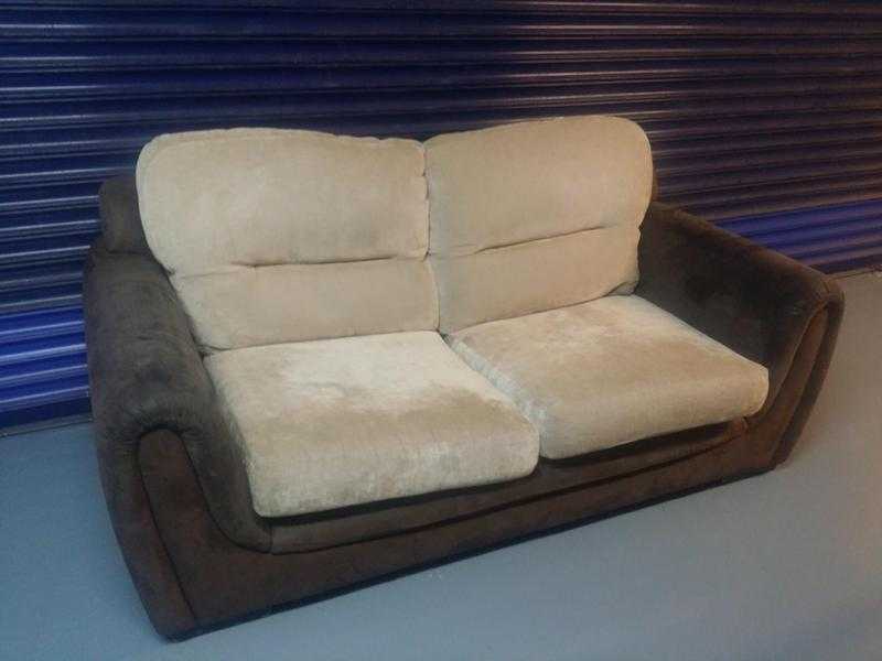 DELIVERY Brown Suede 2 Seater Sofa Bed Good Condition Living Guest Room Modern Cheap