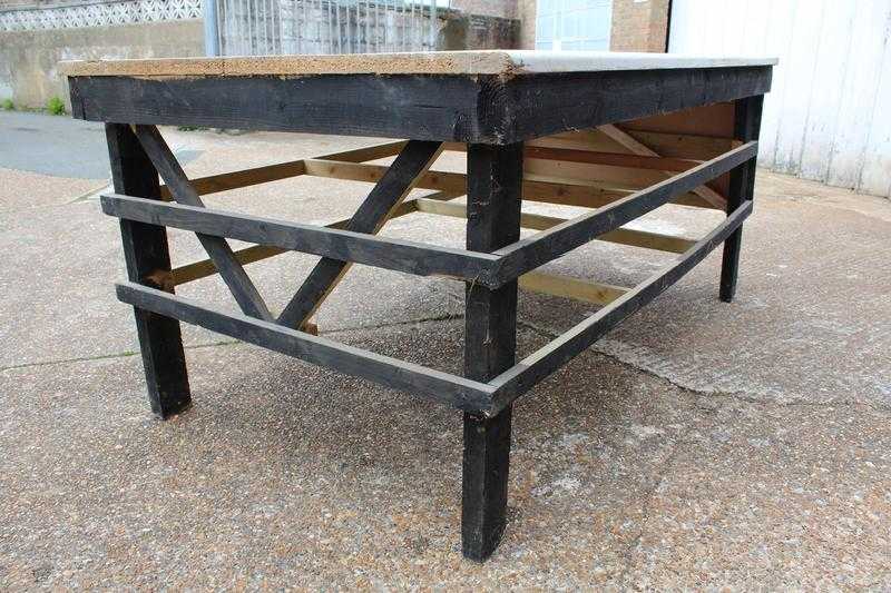 DELIVERY OPTIONS - LARGE VERY STURDY SOLID HOMEMADE WOODEN WORK BENCH