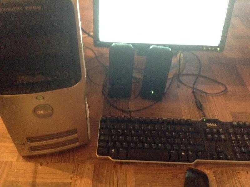 Dell Pc Tower with monitor,keyboard,mouse,speakers on windows 7 amp 12 months security