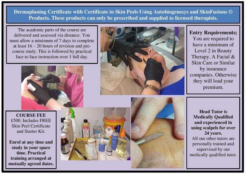Dermaplaning and Skin Peel Certificate Course